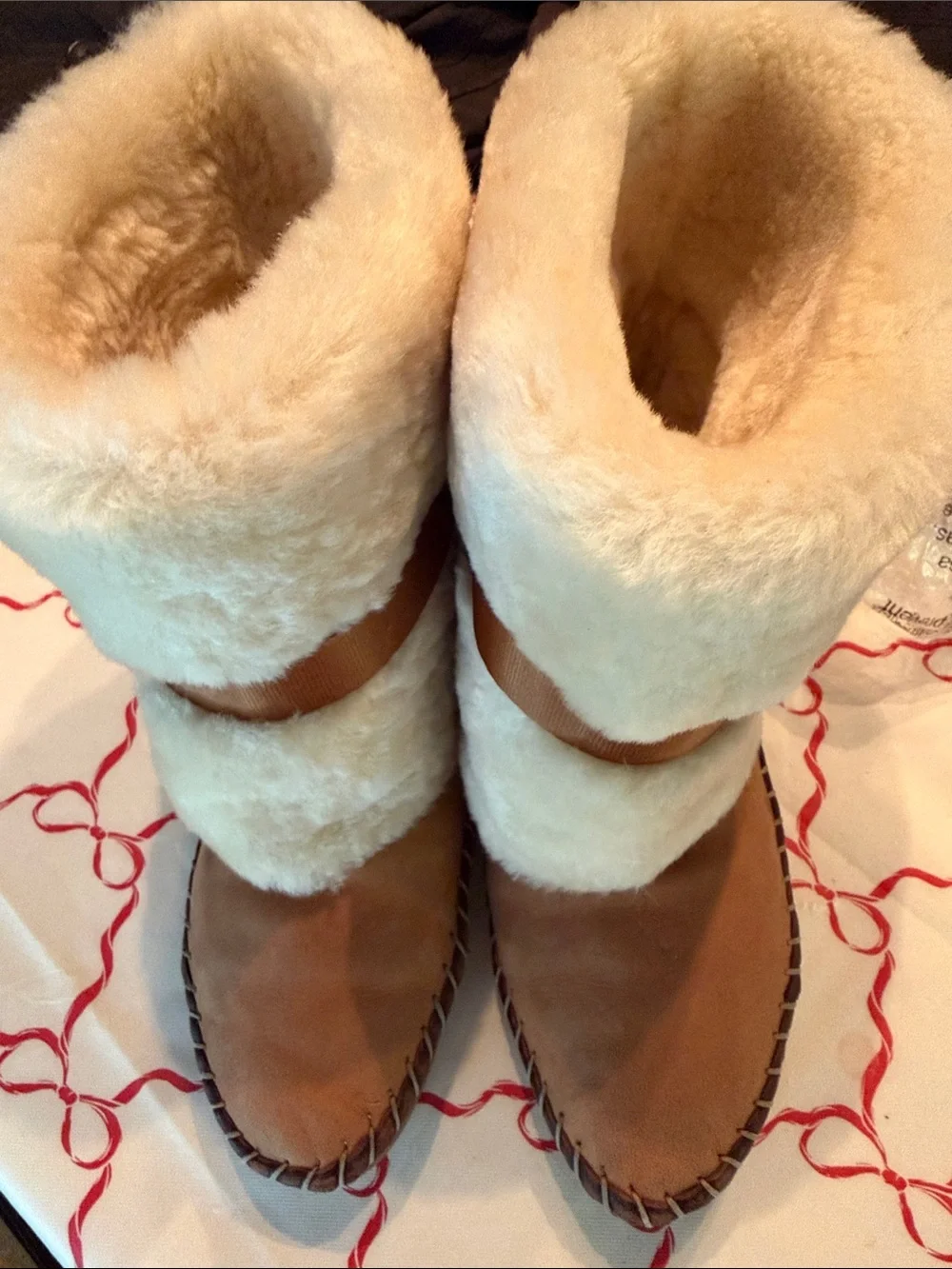 Gorgeous Jessica Simpson Shearling Winter Boots in Brown & Cream Like New